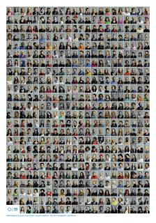 HSL Helsinki Region Transport: Faces of public transportation exhibition poster